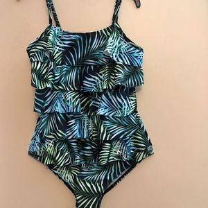 Ladies one piece tropical swimsuit